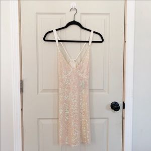 Free people gold rush mini dress